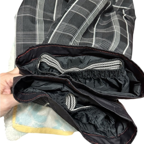 Obermeyer Kids Plaid Snow Pants Black and White Skiing Snowboard Size 12 Winter - Picture 7 of 9